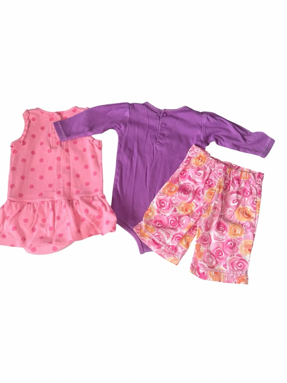 Vintage Y2K Baby Girl Pink Princess 3pc Playwear Bundle 12M Carter’s Okie Dokie
